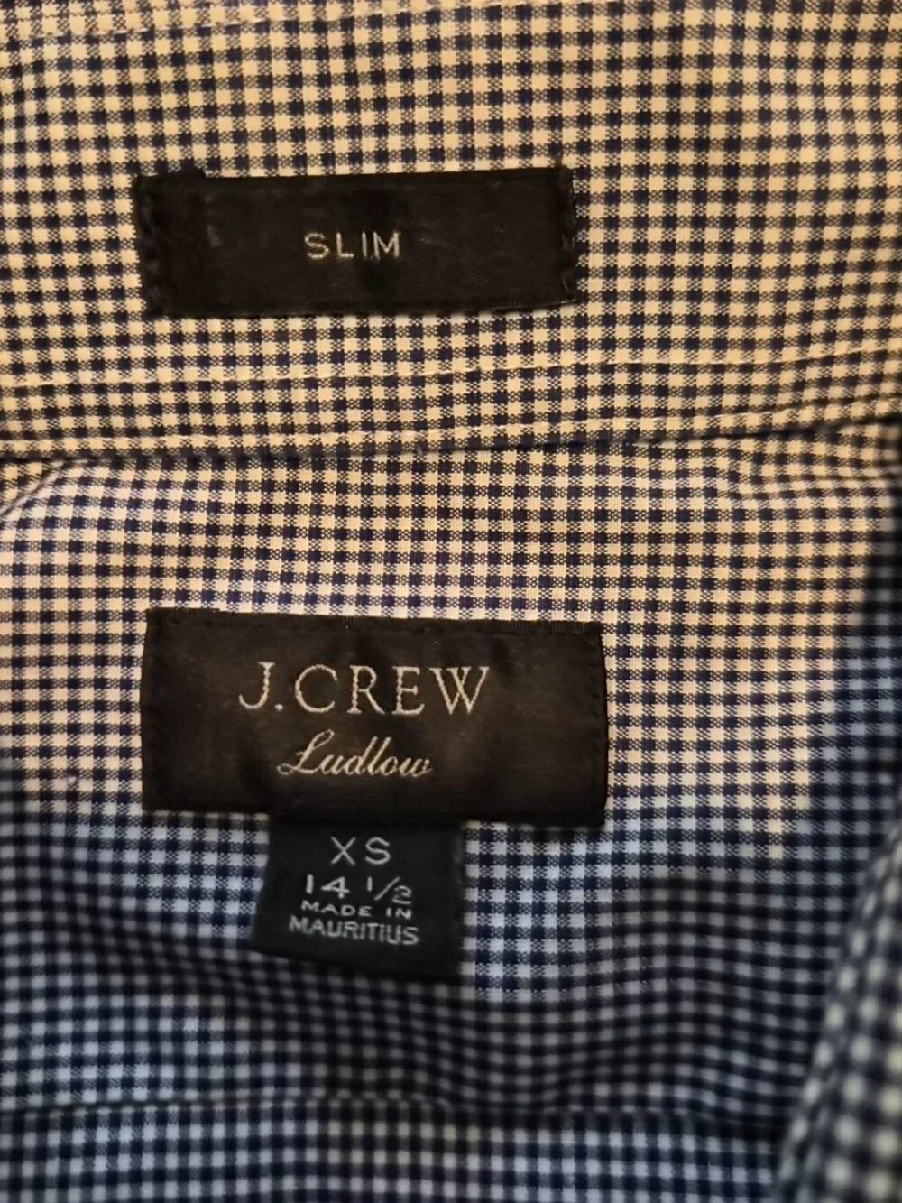 J. Crew Ludlow Mens Slim Short Sleeve Dress Shirt Mens Size 14.5 Check G330